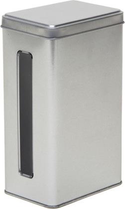 Theeblik rechthoekig met venster 500g Producten in de kijker Webshop