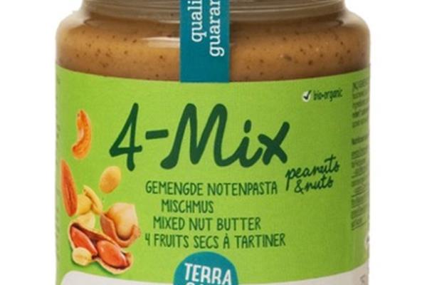 Terrasana 4 Mix gemengde notenpasta met pinda's bio 250g Broodbeleg Webshop