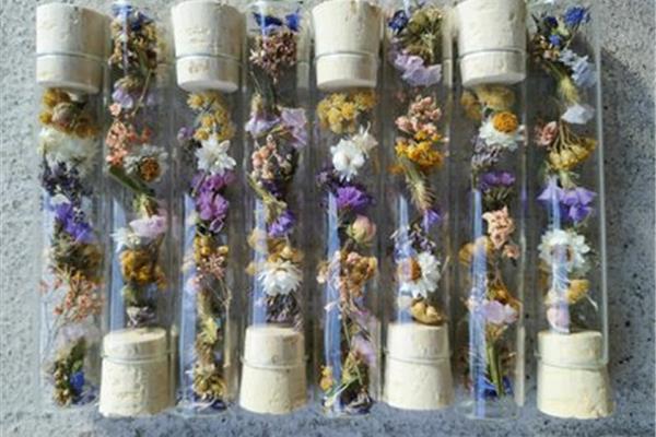 Glazen buisje met droogbloemen Verse bloemen, droogbloemen & vaasjes Webshop