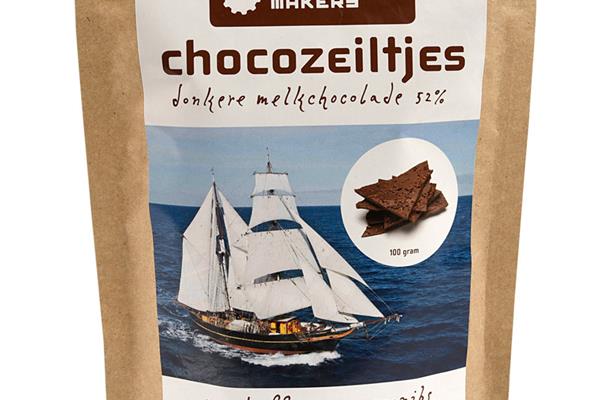 Chocolate Makers Chocozeiltjes donkere melk 52% koffie en cacaonibs Chocolade Webshop